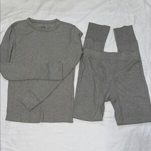 Kids Gray Thermal Top and Bottom Set